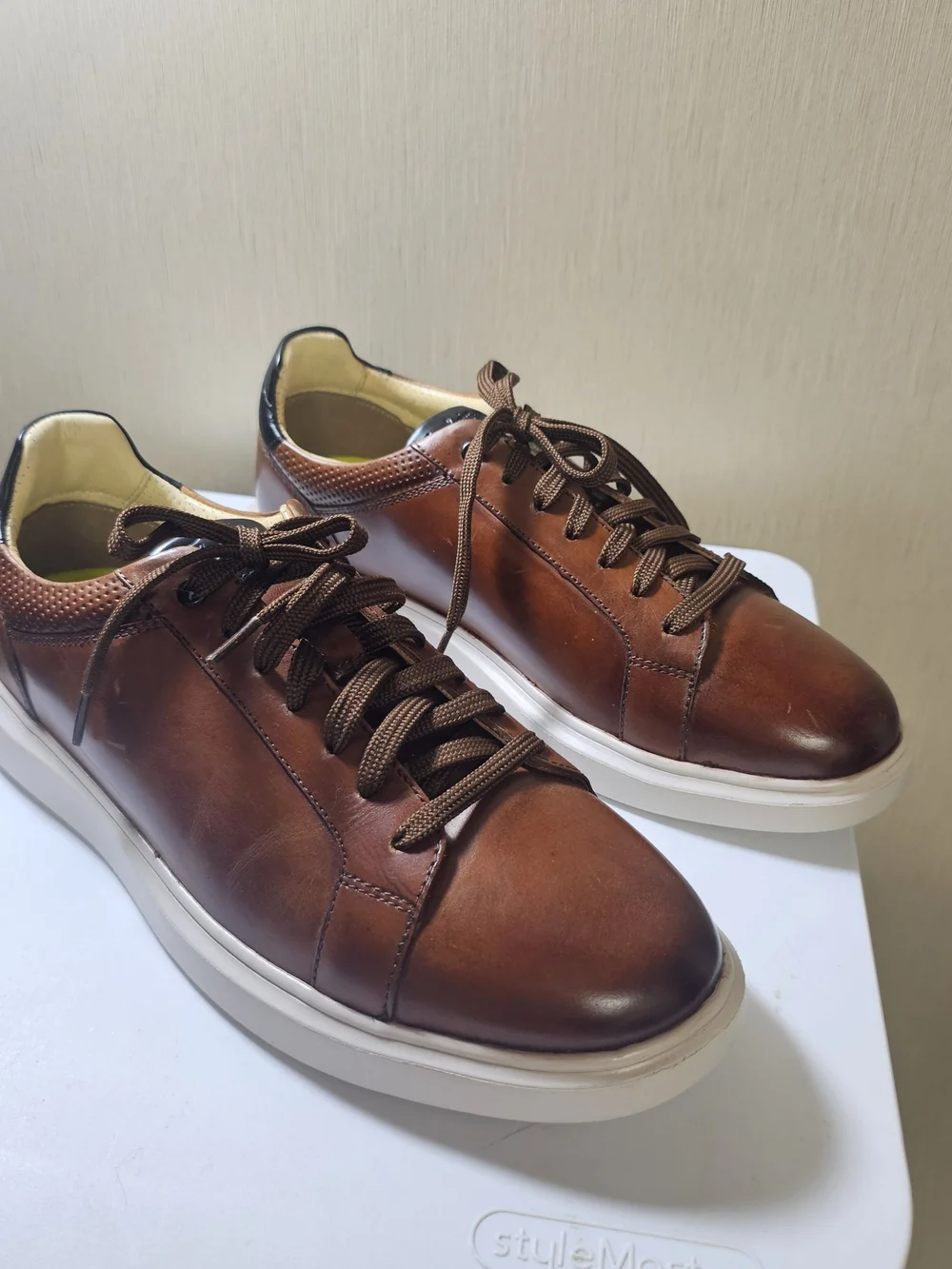 Florsheim Social LT Sneaker Men’s 9M Cognac Brown Leather Comfortech